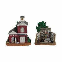 Vintage Liberty Falls Village Figurines, 7 Piece Set, Barber Shop, Firehouse, Shops, Courthouse, Collectible Miniatures, Gift for Collector
