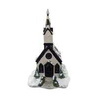 Vintage Byron Mold Lighted Musical Church, Ceramic Christmas Village Decoration, Holiday Decor, Gift for Collector