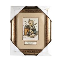 Vintage Hummel Prints Set, 1981 Framed Hummel Art, Honey Lovers, Mother's Helper, Little Bookkeeper, Collectible Hummel