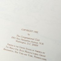 1982 The Congressional Club Cook Book, Hardcover, Washington D.C. Culinary History