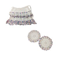 Vintage Handmade Child's Apron & Crocheted Dollies Set - Cottagecore Kitchen Decor, Baking Gift, Vintage Linens