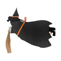 Vintage Halloween Decor Lot - Handmade Witch Wall Hanging, Ceramic Witch Tealight Holder, Black Cat Figurine, Witch Ornament with Snake