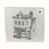 Vintage Dept 56 Ben's Barber Shop - New England Village #5939-0 -  Lighted Porcelain Building