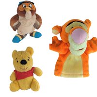Vintage Disney Plush Pooh Bear Lot - Sears Winnie the Pooh, Mattel Tigger Hand Puppet, Owl Beanie Plush - Collectible Toys