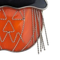 Vintage Stained Glass Jack O' Lantern Suncatcher: Halloween Window Decor