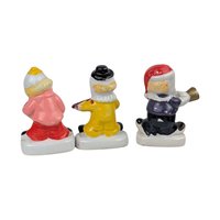 Vintage Ceramic Clown Band Figurines, Set of 3, Musical Clowns, Collectible Clown Decor, Made in China
