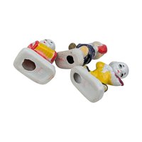 Vintage Ceramic Clown Band Figurines, Set of 3, Musical Clowns, Collectible Clown Decor, Made in China