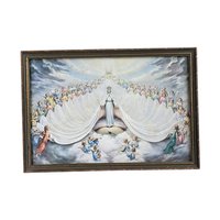 Vintage Mary Immaculate, Queen of the Universe Framed Print, Religious Art, Angelic Scene, Christian Gift, Framed Religious Print