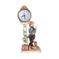 Vintage Crosa Quartz Clock, Hobo and Dog Figurine, Table Clock, Collectible Clock, Whimsical Decor, Unique Gift, Home Decor