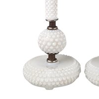 Vintage Pair of Milk Glass Lamps | Mid-Century Modern Lamps | Hobnail Milk Glass | Bedroom Lamps | Nightstand Lamps
