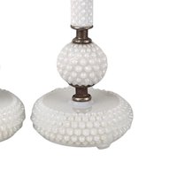Vintage Pair of Milk Glass Lamps | Mid-Century Modern Lamps | Hobnail Milk Glass | Bedroom Lamps | Nightstand Lamps
