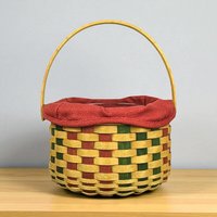 2003 Longaberger Christmas Caroling Basket, Festive Holiday Decor, Collectible Basket, Red and Green Basket, Gift for Collector