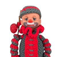 Vintage Hand Crocheted Hobo Clown Doll | Handmade Clown | Crochet Doll | Collectible Doll | Unique Gift