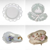 Vintage Dish Lot, Victorian Dogwood Plate, Floral Trinket Dishes, Anchor Hocking Plate, Collectible Dishes, Gift for Her, Home Decor