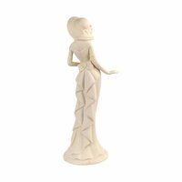 Vintage Bisque Porcelain Lady Figurine, Elegant Dress & Wide Hat, 10 Inch Tall, Classic Home Decor, Gift for Her
