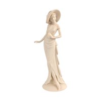 Vintage Bisque Porcelain Lady Figurine, Elegant Dress & Wide Hat, 10 Inch Tall, Classic Home Decor, Gift for Her