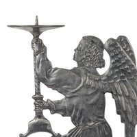Vintage Pewter Angel Candle Holder, Kneeling Angel Figurine, Religious Decor, Candle Holder, Home Decor, Vintage Home Accent, Unique Gift