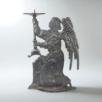 Vintage Pewter Angel Candle Holder, Kneeling Angel Figurine, Religious Decor, Candle Holder, Home Decor, Vintage Home Accent, Unique Gift