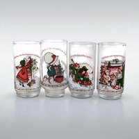 1982 Coca Cola Holly Hobbie Christmas Glasses: Vintage Collectible Set