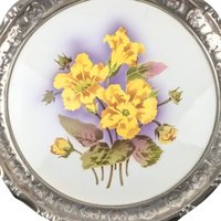 Vintage BMF Germany Floral Tile Tray: Hand-Painted Porcelain Centerpiece