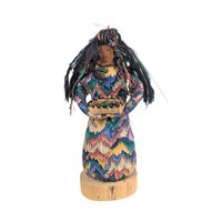 Patty Kune Handmade Folk Art Doll: Native American Inspired Decor
