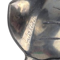 Vintage Julia Knight Flower Bowl: Mother of Pearl Enamel, Signed Art Bowl