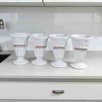 Vintage Smuckers Ceramic Ice Cream Cups: Collectible Sundae Dishes, Set of 4