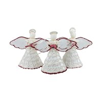 Vintage Handmade Crochet Angels: Set of 3 Christmas Holiday Ornaments