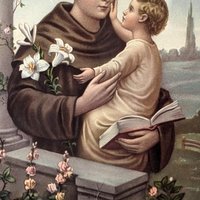 Vintage Framed Saint Anthony of Padua Print: Catholic Religious Art