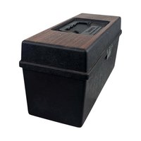 Vintage 1976 8-Track Tape Case with 12 Tapes: Faux Wood Grain Music Storage