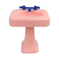 Vintage 1950s Renwal Dollhouse Bathroom Set - Pink Plastic 1:16 Scale Miniatures