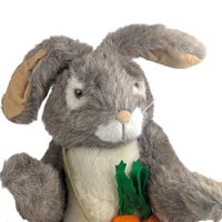 1983 Dakin Rabbit Plush: Vintage Stuffed Easter Bunny with Carrots