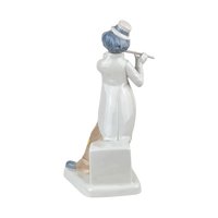 Vintage Porcava Villamarchante Valencia Porcelain Clown Playing Flute Figurine, Spanish Clown Decor, Whimsical Gift