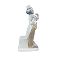 Vintage Porcava Villamarchante Valencia Porcelain Clown Playing Flute Figurine, Spanish Clown Decor, Whimsical Gift