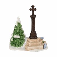 Vintage Dept 56 Village Accessories, Snowman Sign, Well & Cross Set, Hand Painted Porcelain, Christmas Village Decor, Holiday Gift