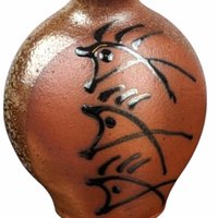 Brad Lee Henry 5 Inch Pottery Vase, Studio Pottery, Miniature Vase, Signed Pottery, Brown and Gold Glaze