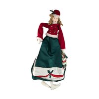 Vintage Ragdoll Shelf Sitter with Ice Skates, 22 Inch Holiday Decor, Collectible Doll, Gift for Child or Collector