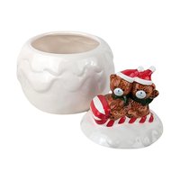 Vintage Christmas Around the World Snowball Candy Jar, Ceramic Holiday Decor, Collectible Christmas Bears, Festive Candy Dish