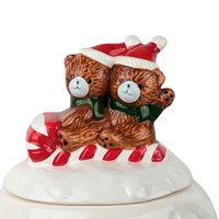 Vintage Christmas Around the World Snowball Candy Jar, Ceramic Holiday Decor, Collectible Christmas Bears, Festive Candy Dish