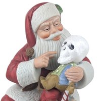 Spooky Santa Music Box, Skull Christmas Decoration, Upcycled Vintage Holiday Decor, Unique Gothic Gift