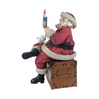 Spooky Santa Decor, Fabriche Santa with Skull, Upcycled Christmas Figurine, Gothic Holiday Decoration, Unique Gift