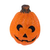 Vintage Popcorn Melted Plastic Light Up Jack O'Lantern, 10" Halloween Decoration, Retro Holiday Decor, Spooky Gift