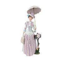 1988 Avon Mrs. Albee Award Figurine, Purple Dress, Parasol, Mailbox, Vintage Avon Collectible, Decorative Figurine, 11" Tall