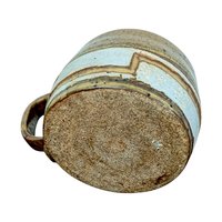 Vintage Handmade Art Pottery Mug, Studio Pottery, Brown and White Glaze, Rustic Coffee Mug