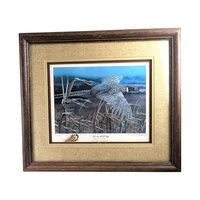 Vintage Set on the Wing Signed & Numbered Framed Pheasant Print 15/750, Randall Raduenz Art, Ring Necked Pheasant, Wildlife Art