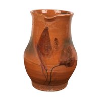 Vintage Handmade Stoneware Pitcher, Rustic Home Decor, Brown Pottery, 7.5 Inches, Country Farmhouse Style