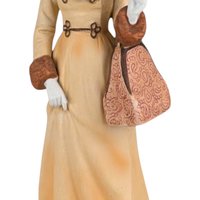 1981 Avon Mrs. Albee Award Figurine, Vintage Avon Collectible, Woman in Orange Dress, Sales Achievement Award, Ceramic Figurine