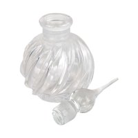 Vintage Clear Glass Perfume Bottle, Swirled Design, Decorative Bottle, Gift for Her, Vanity Decor, Collectible Perfume Bottle