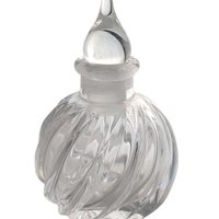 Vintage Clear Glass Perfume Bottle, Swirled Design, Decorative Bottle, Gift for Her, Vanity Decor, Collectible Perfume Bottle