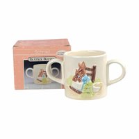 1987 Schmid Beatrix Potter Mrs. Rabbit 2 Handled Ceramic Cup, Vintage Children's Mug, Collectible Beatrix Potter, Gift for Nursery